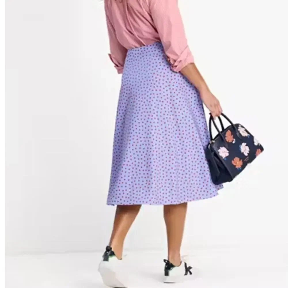 KATE SPADE Spring Time Dot Skirt NWT Midi Cosmic Zen Lavender Red Women's 12